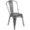 Merrick Lane Banks Indoor/Outdoor Stacking Metal Dining Chair with Single Slat Back and Distressed Powder Coated Finish